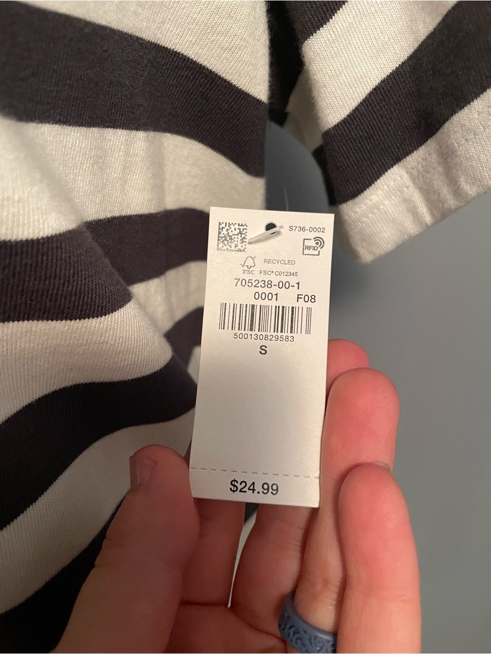 NWT Old Navy Striped Black and Grey Crewneck Women’s T- Shirt Dress - Picture 8 of 11